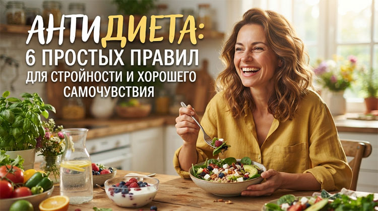Антидиета: 6 простых правил для стройности и хорошего самочувствия