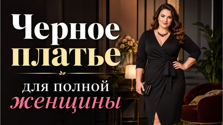 Черное платье для полной женщины: стройность и загадочность в одном флаконе