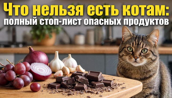 Что нельзя есть котам: полный стоп-лист опасных продуктов
