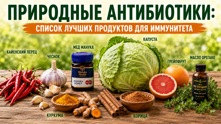 Природные антибиотики: список лучших продуктов для иммунитета