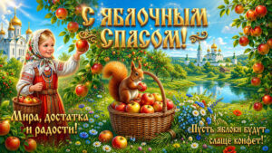 Красивые открытки с Яблочным Спасом, картинки