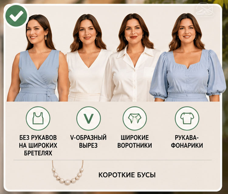 фасоны для полных женщин с фигурой А (груша)